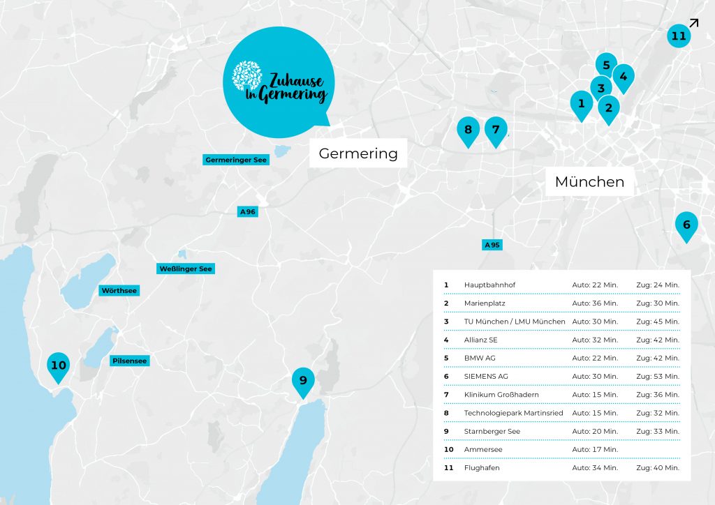 Makro Lagekarte der neuen Wohnungen in Germering